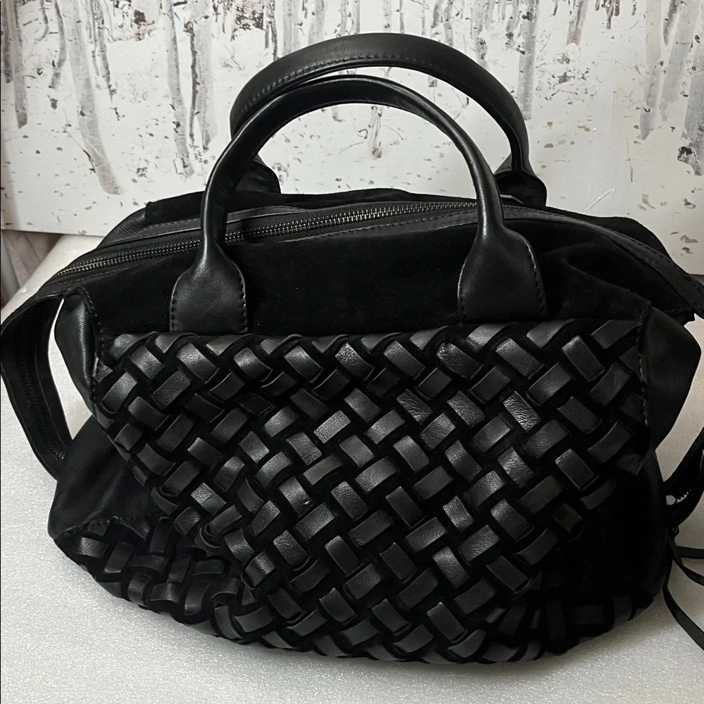 Liebeskind Black Woven Leather Satchel